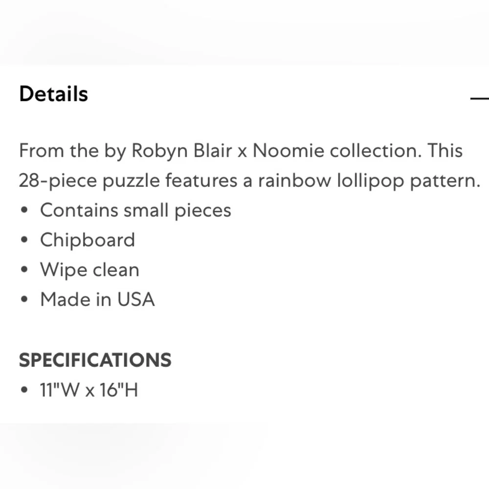 ROBYN BLAIR x Noomie Collection Jigsaw Puzzle, SUGAR lollipops  NWT - Picture 4 of 4